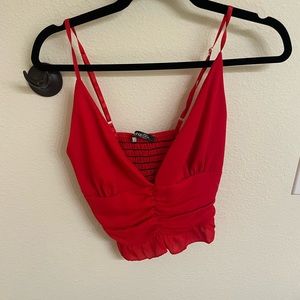 Boohoo red cropped tank